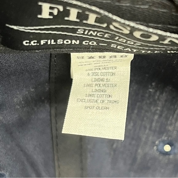FILSON Men's Rope Trucker Navy Blue Anchor Nautical Patch Snapback Hat Cap NEW - Picture 7 of 7